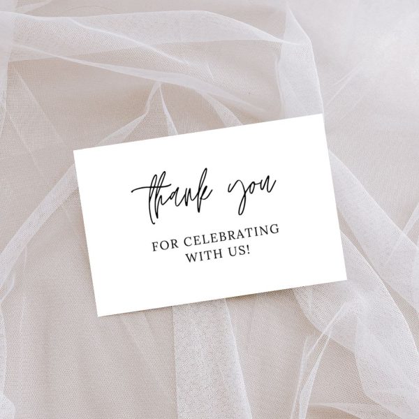 Minimalist Thank You Card - Shades of Peony